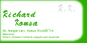 richard komsa business card